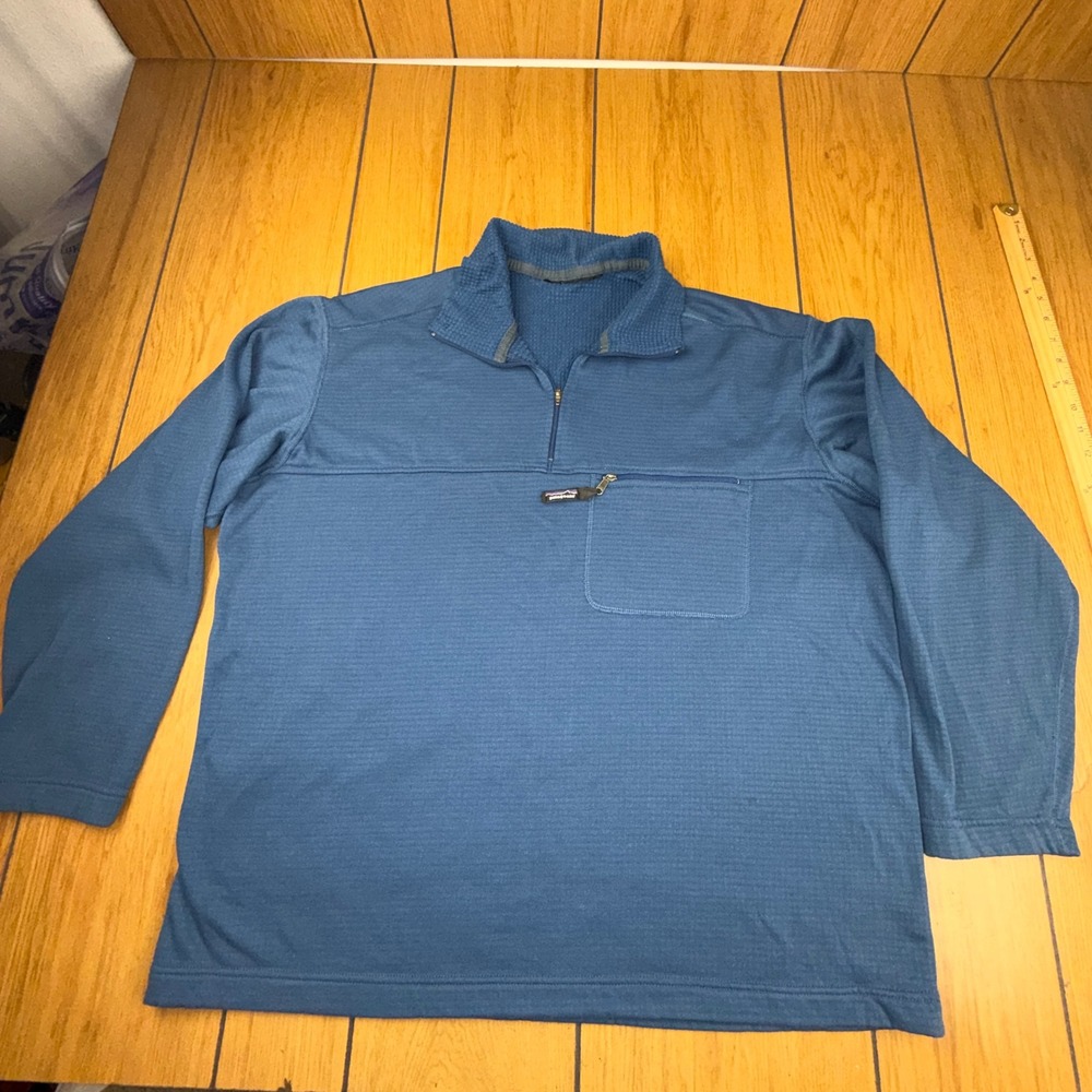 VTG Patagonia R1 Fleece Quarter Zip Pullover Blue Mens XL 40051 Made in USA‎